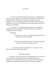 Coma : Physiopathologie, Classification et &Eacute;chelle de Glasgow