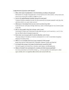 Globalization & Food: Comprehension Questions & Answers
