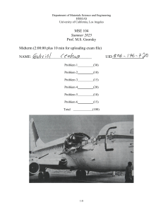 UCLA MSE 104 Midterm Exam - Materials Science & Engineering