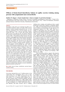 Home-Based KBA & RT Exercise for Knee OA: Efficacy Study