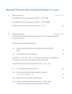 Binomial Theorem & Counting Principles: Advanced Math Problems