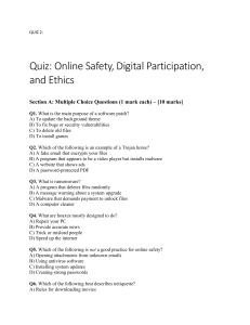 Online Safety, Digital Participation & Ethics Quiz | Cybersecurity