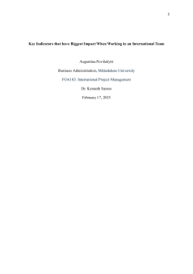Key Indicators for Impactful International Teamwork & Management