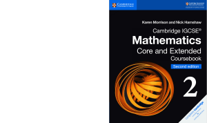 Cambridge IGCSE Mathematics Coursebook: Core & Extended (2nd Ed)