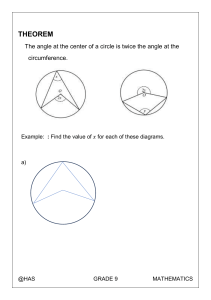 Grade 9 Math: Circle Theorem - Angle at Center & Circumference