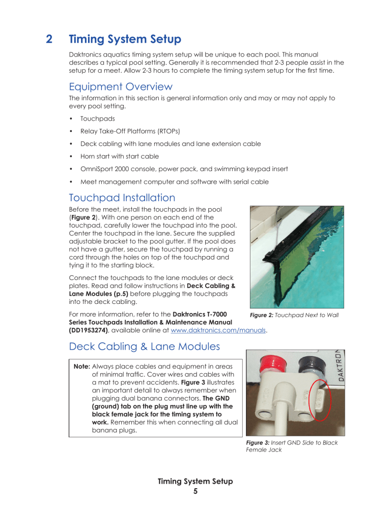 Daktronics Aquatics Timing System Setup Guide | Installation Manual