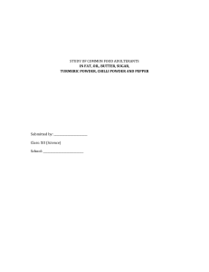 Food Adulterants Study: Detection in Fats, Oils, Sugar, Spices