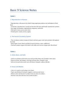 Basic 9 Science Notes: Reproduction, Forces, Solar System