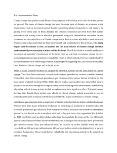 Climate Change: Human vs. Natural Drivers - Argumentative Essay