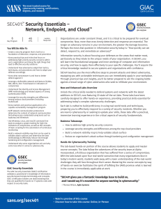 SANS Institute SEC401 Syllabus 09-2025