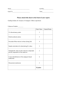 Analgesic Tablet Analysis Lab Report Grading Scheme