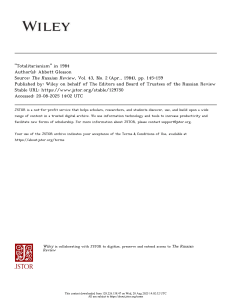 Totalitarianism in 1984: Russian Review Article