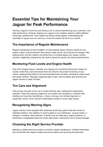 Jaguar Maintenance Tips: Keep Your Luxury Car in Peak Performance