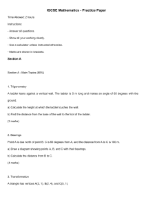 IGCSE Mathematics Practice Paper - Algebra, Geometry, Trigonometry Exam
