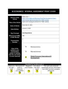 IB Economics: Japan Semiconductor Subsidy Analysis