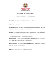 Research Paper Format: Credit Management Analysis Guidelines