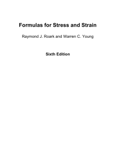 Formulas for Stress and Strain - Engineering Mechanics Handbook