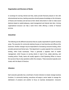 Bank Organization & Structure: Executives, Directors, Managers, Staff