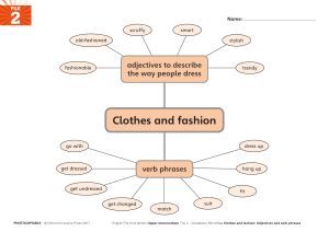 Upper-intermediate English Vocabulary: Clothes & Fashion Mind Map