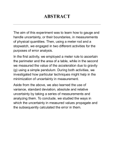 Physics Experiment: Uncertainty & Error Analysis in Measurements