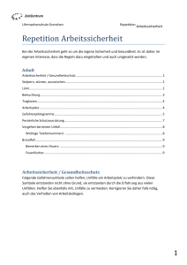 Repetition Arbeitssicherheit - Uhrmacherschule Grenchen