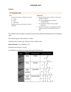 Carboxylic Acids: Properties, Reactions, Production & Esters