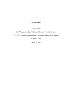 Agenda-Setting in Counselling: Analysis of Methodologies & Modalities