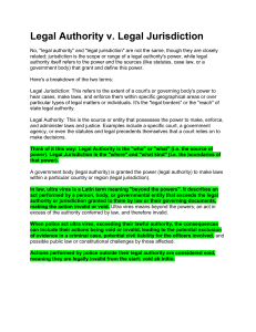 Legal Authority vs. Legal Jurisdiction: Understanding Core Legal Concepts