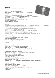 Adele - Set Fire to the Rain: Past Tense Verb Worksheet