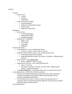 Financial & Managerial Accounting: Statements, GAAP, Cash Flow