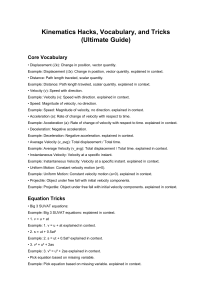 Kinematics Hacks: Ultimate Guide to Vocabulary, Equations & Problem Solving