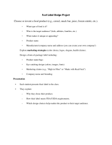 Food Label Design Project: Create & Market Your Own Food Product