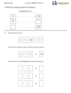 Mathematics G1 Midterm Test