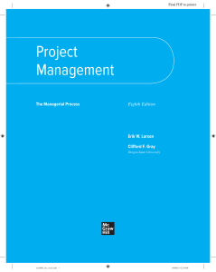 Project Management: The Managerial Process 8th Edition Textbook