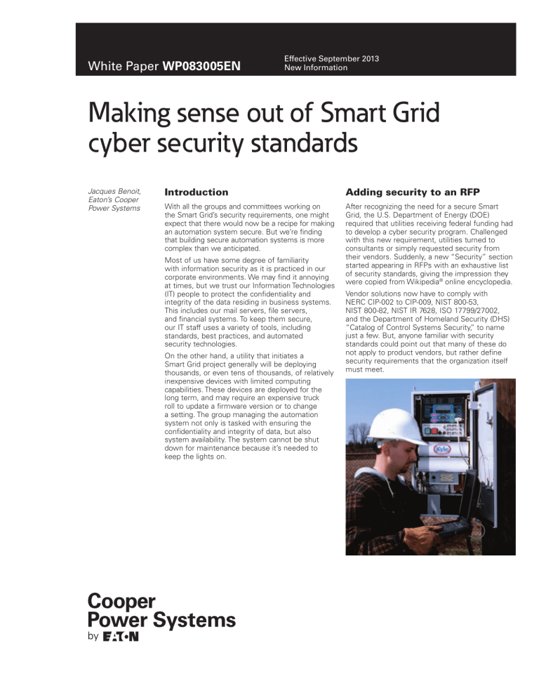 Smart Grid Cyber Security Standards Guide