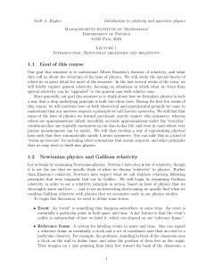 Relativity & Spacetime Physics: Newtonian Mechanics Intro