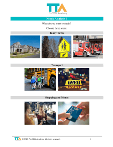 TEFL Needs Analysis: Choose Your Learning Topics