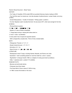 Random Study Document: History, Science, Math, Literature Facts