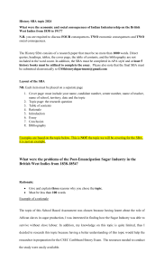 History SBA Guidelines: Indian Indentureship in the West Indies