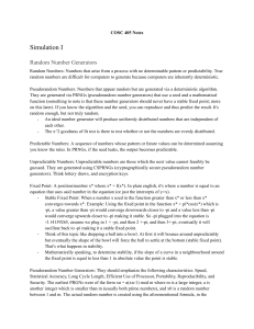 COSC 405 Simulation I: Random Number Generators & Regression Trees