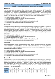 Hypothesis Testing with Two Samples Tutorial | Operations Management