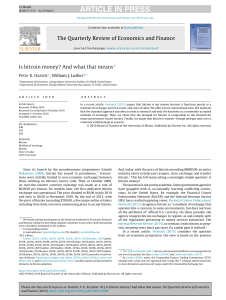 Is Bitcoin Money? Economics & Finance Article