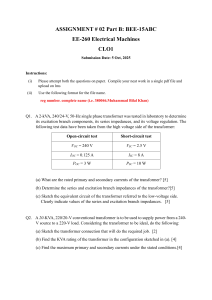 Electrical Machines Assignment: Transformer Analysis