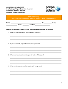 Abercrombie & Fitch Documentary Worksheet