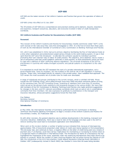 UCP 600: Uniform Customs & Practice for Documentary Credits