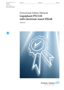 Functional Safety Manual: Liquiphant FTL51B with FEL68 - Endress+Hauser