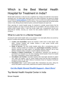 Best Mental Hospitals in India: Treatment & Care Guide