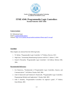 PLC Course Syllabus - Al-Azhar University