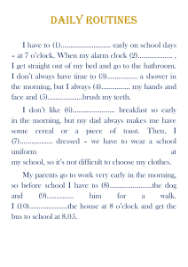Daily Routines Vocabulary Exercise