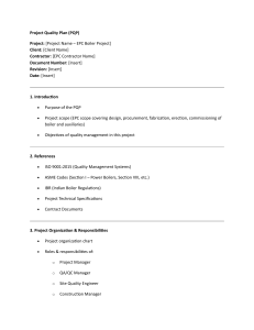 EPC Boiler Project Quality Plan (PQP) | Quality Management System